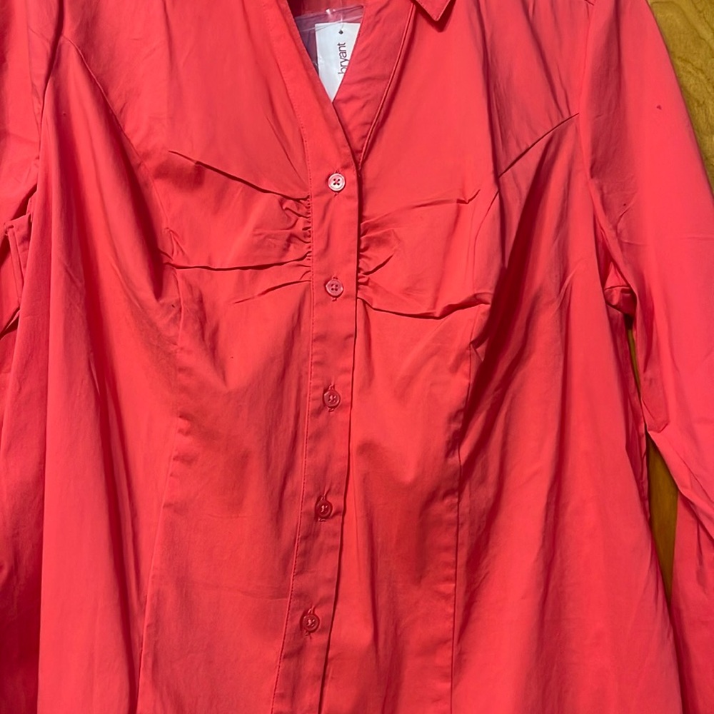 NWT Lane Bryant Coral Dress Shirt 16 - Picture 3 of 5